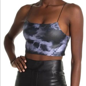 Topshop tie-dye crop top spaghetti strap party top